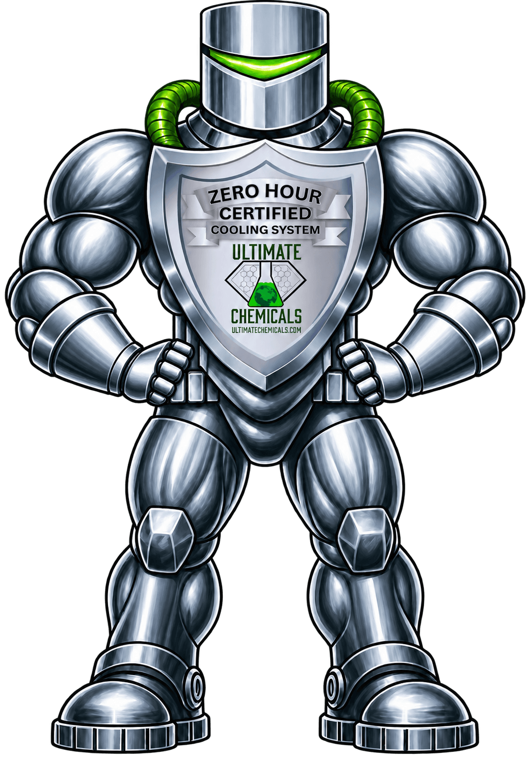 The Ultimate Chemicals Enforcer robot standing with his hands on his hips
